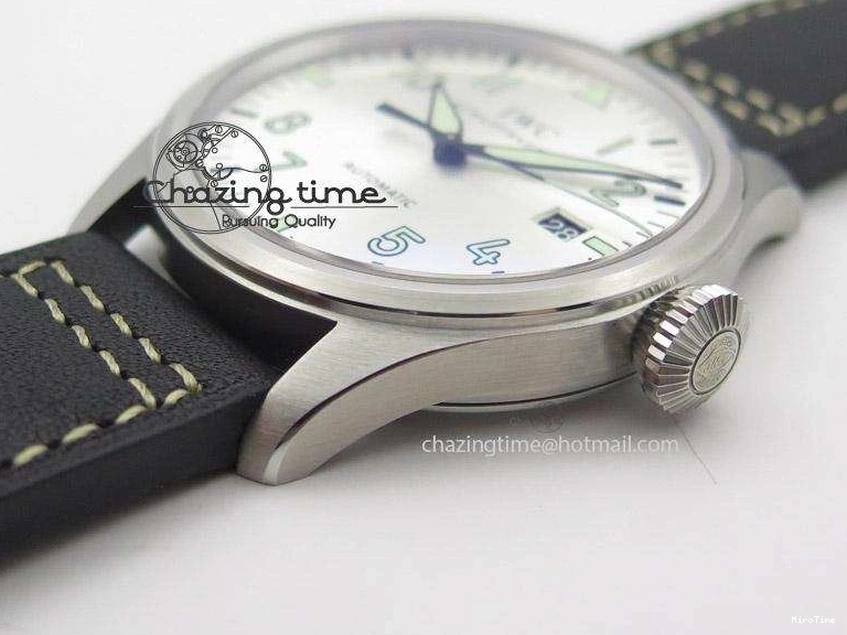 MIROTIME 0224 Pilot Mark XVI “Father & Son 2012” MK Maker SS Sliver Dial A2892 On Black Leather Strap Attractive 7373